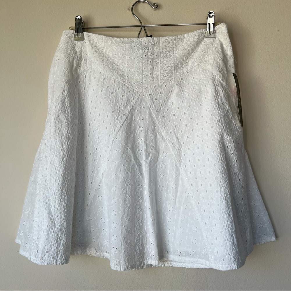 Lauren Ralph Lauren NWT Vintage Dead Stock Embroidered Skirt White Size Petite 4